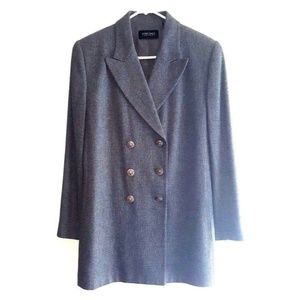 Ellen Tracy Trench Coat Womens Wool Blend Size 10